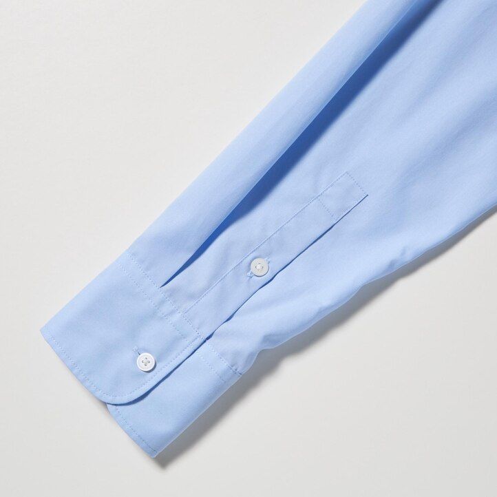 blaue uniqlo damenbluse aus extrafeiner baumwolle