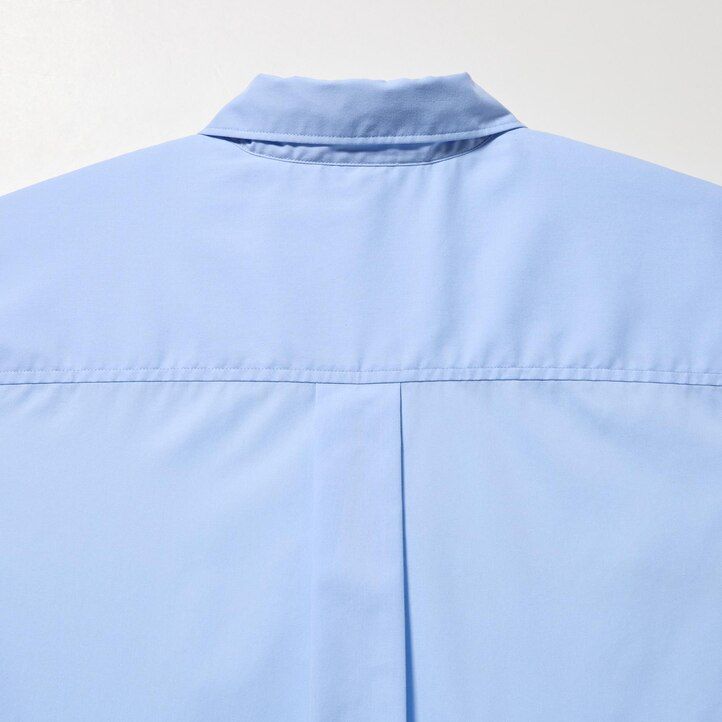 blaue uniqlo damenbluse aus extrafeiner baumwolle