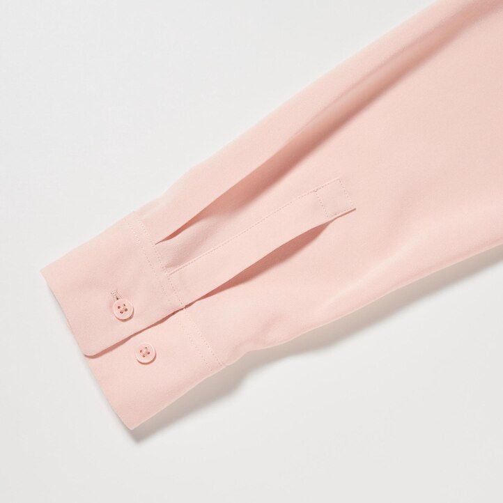 uniqlo damenbluse aus viskose mit Ärmeln rosa