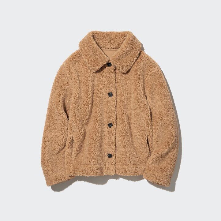 uniqlo damen-fleecejacke mit pile-futter schwarz