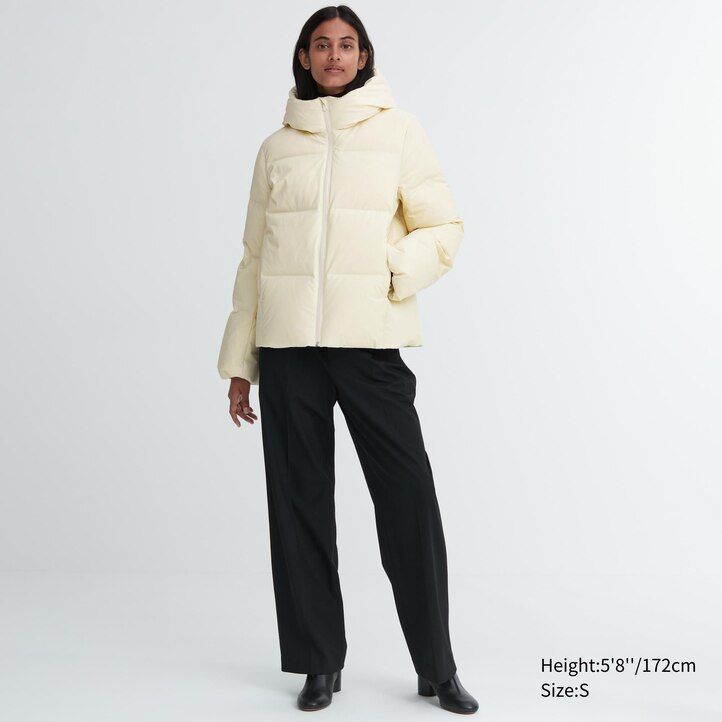 nahtlose daunenjacke von uniqlo für damen olivgrün
