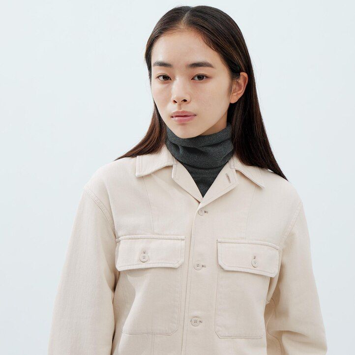 graue uniqlo jeansjacken für damen