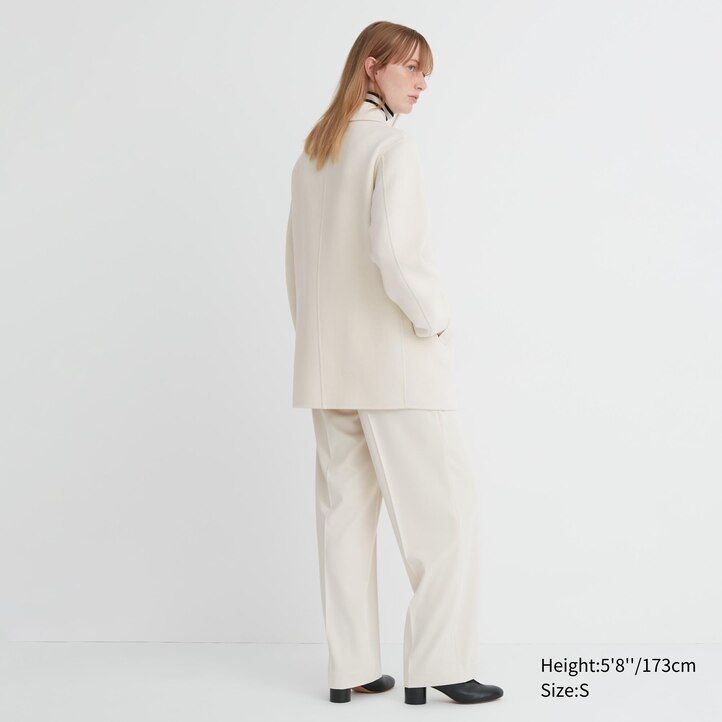 graue uniqlo damenjacken aus wollmischung