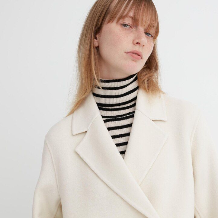 graue uniqlo damenjacken aus wollmischung