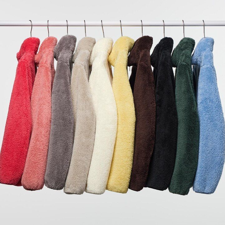 uniqlo damen-fleecejacke mit reißverschluss flauschig dunkelgrün
