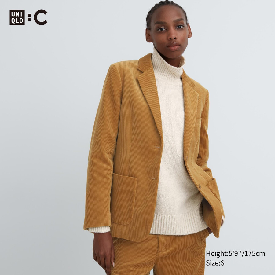 uniqlo damen-cordjacken braun
