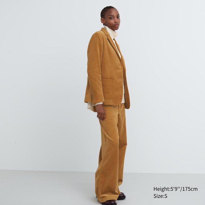 uniqlo damen-cordjacken braun