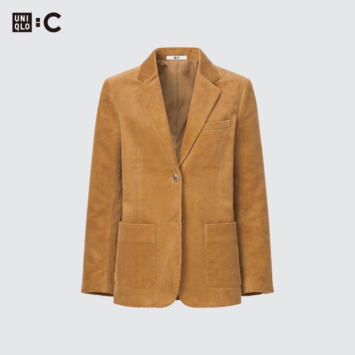 uniqlo damen-cordjacken braun
