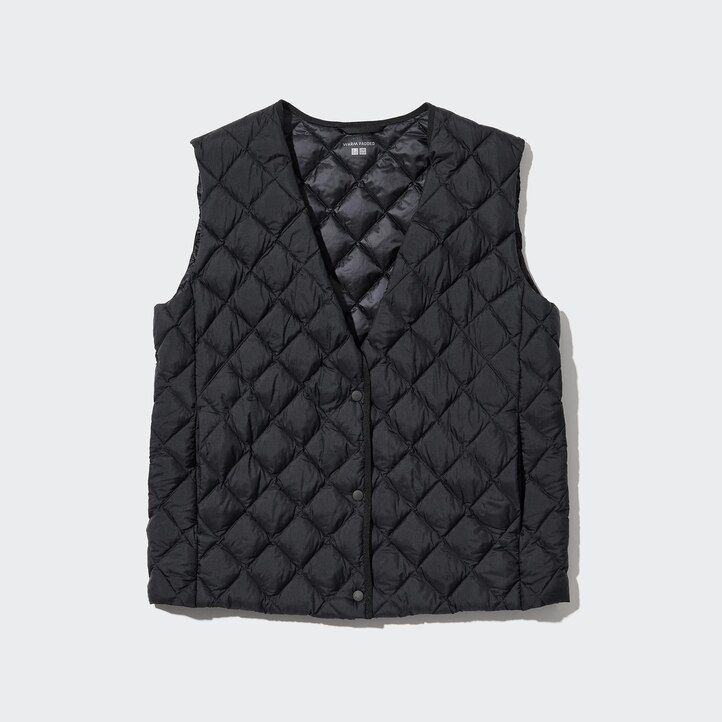 uniqlo damen-steppjacke warm wattiert schwarz