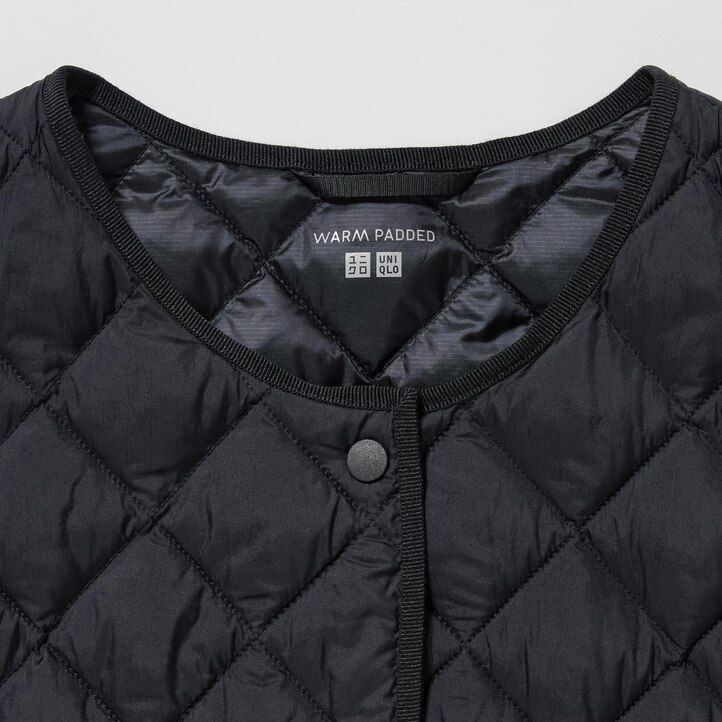 uniqlo damen-steppjacke warm wattiert schwarz