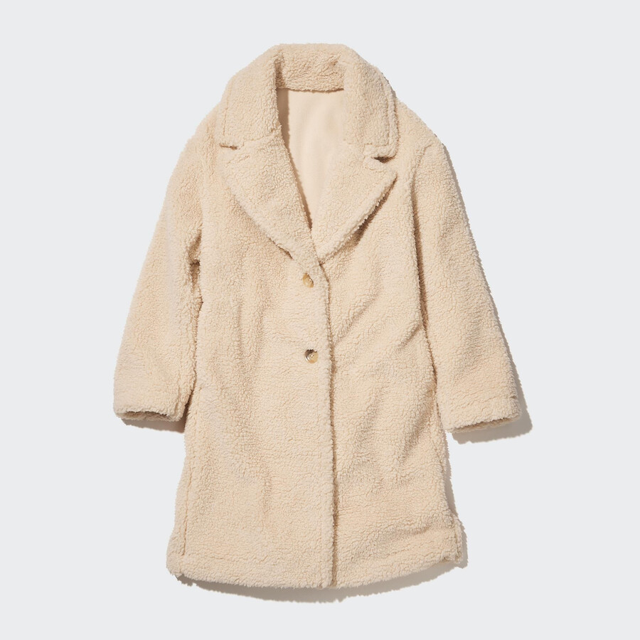 beige damen-fleecejacken von uniqlo winddicht tailliert