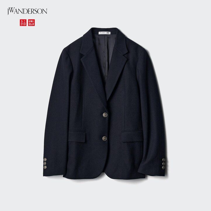 uniqlo damen-jacken in marineblau einreihig