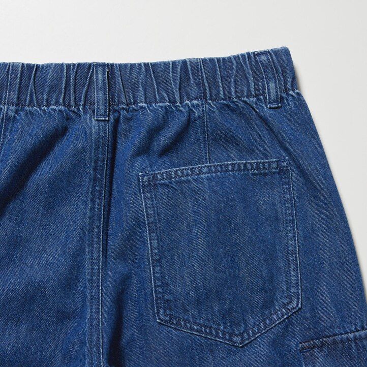 uniqlo denim wide straight legrgo damenjeans blau