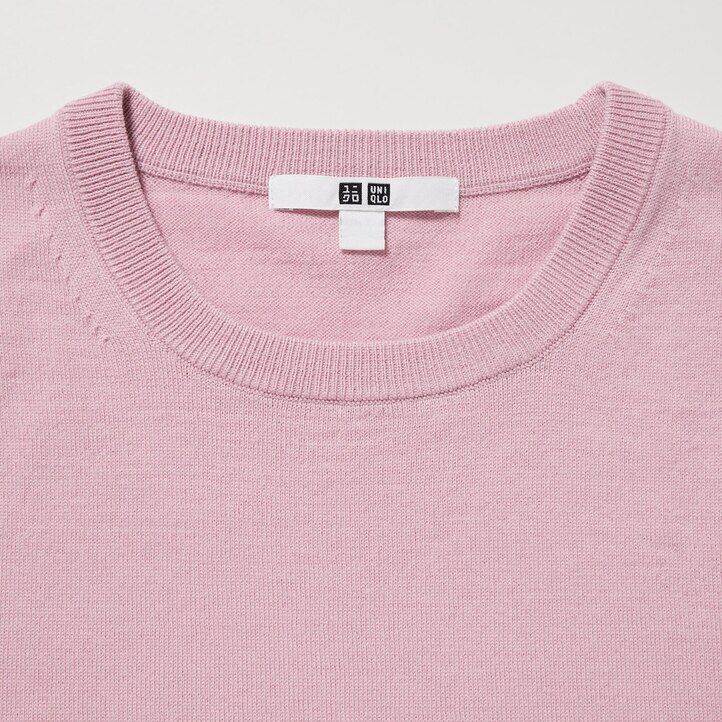 uniqlo damenpullover aus 100 extrafeiner merinowolle mit rundhalsausschnitt blau