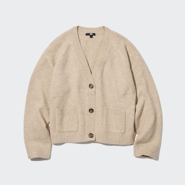 uniqlo damenpullover aus souffle-garn rot