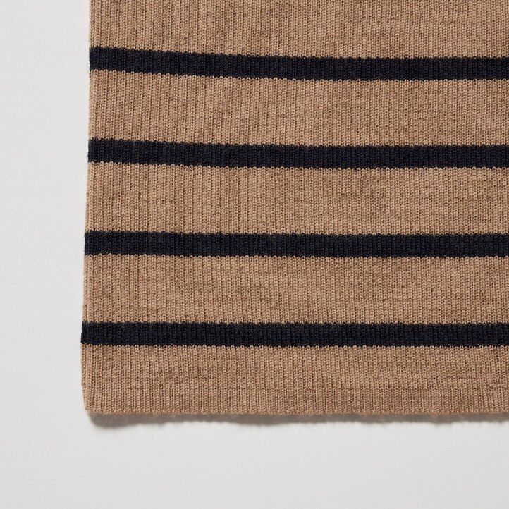 weiße uniqlo damen-ripppullover aus 100 extrafeiner merinowolle