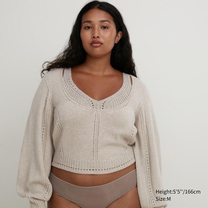 uniqlo damen-pullover nahtlos 3d-strick gerippt dunkelgrau