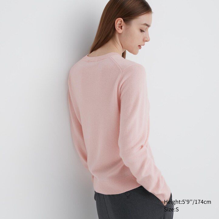 uniqlo damenpullover aus 100 mere mit rundhalsausschnitt beige