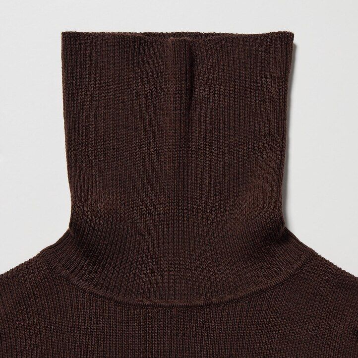 uniqlo damenpullover aus 100 extrafeiner merinowolle gerippt grau