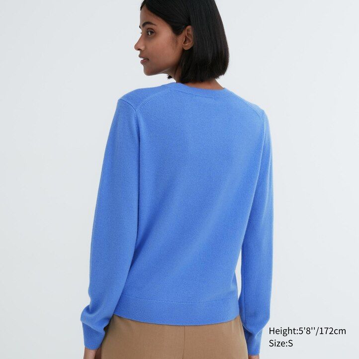 grüner uniqlo damenpullover aus 100 merle mit rundhalsausschnitt