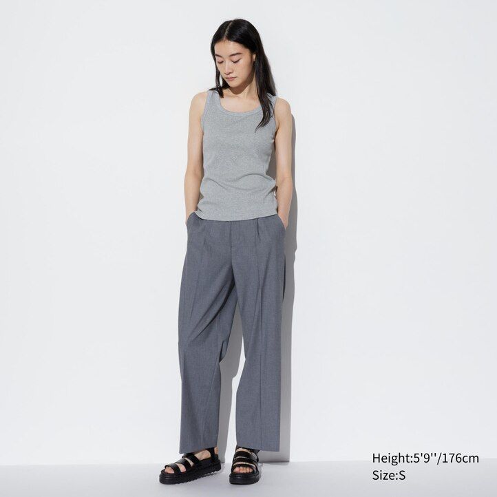uniqlo damen-t-shirts mit weichem rippstrick weiß