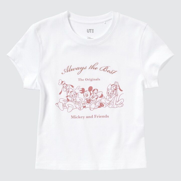 weiße uniqlo damen-t-shirts mit disney-motiv mini-ut-motiv