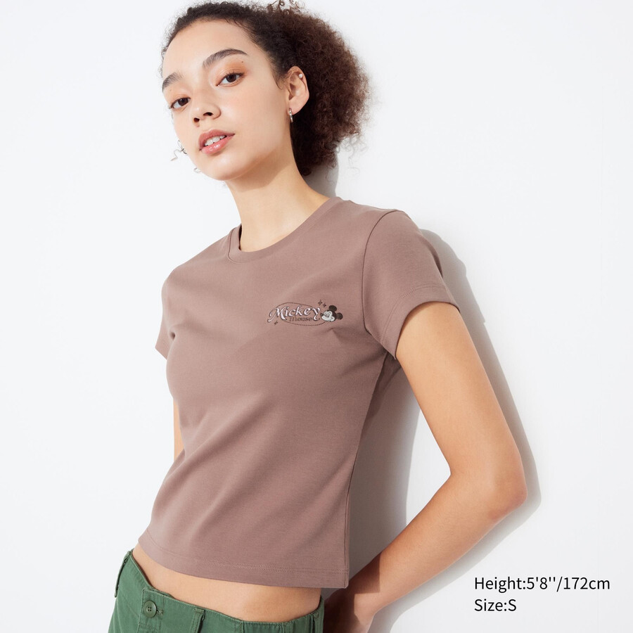 uniqlo disney kollektion mini ut grafik damen t-shirts braun