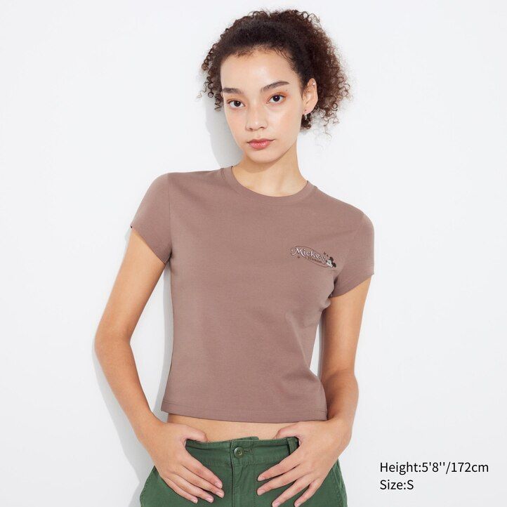 uniqlo disney kollektion mini ut grafik damen t-shirts braun