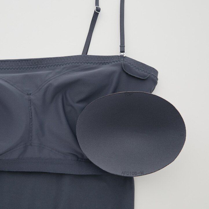 graue uniqlo airism baumwoll-crop-tops für damen