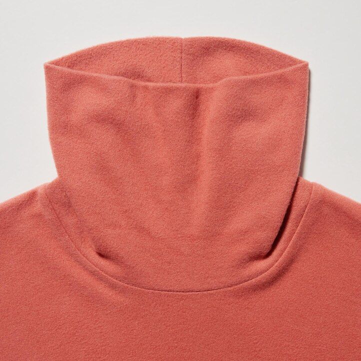 uniqlo heattech fleece-thermo-t-shirt mit Ärmeln für damen grau