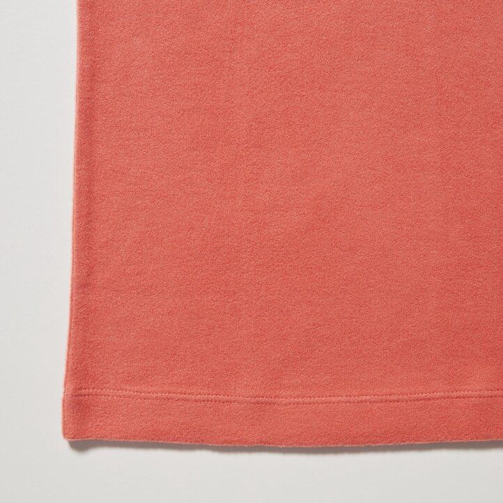uniqlo heattech fleece-thermo-t-shirt mit Ärmeln für damen grau