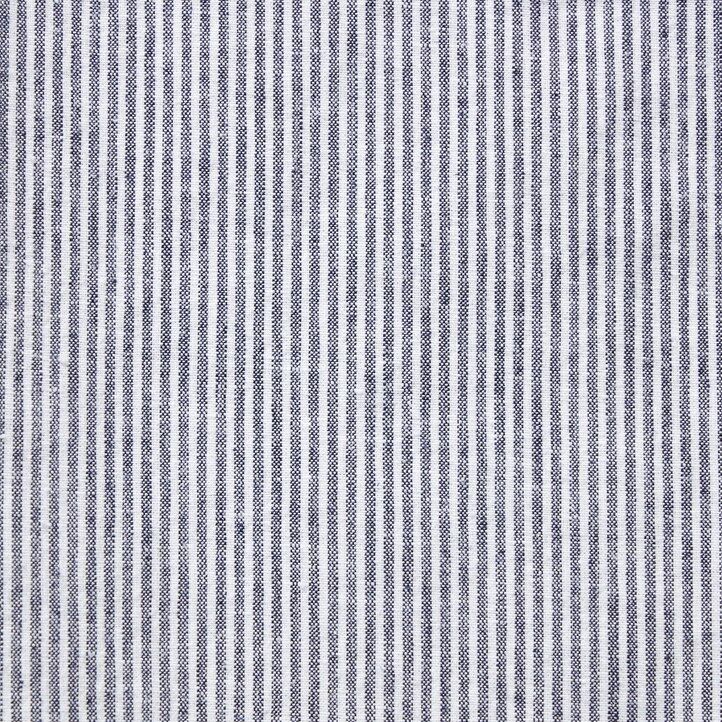 blaue gestreifte taillierte damen-tops von uniqlo aus leinen-baumwoll-mischgewebe