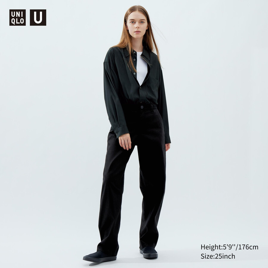 uniqlo chino-tops für damen schwarz
