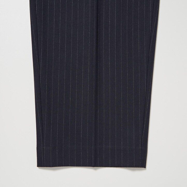 marineblaue uniqlo heattech damen-tops mit streifen und falten