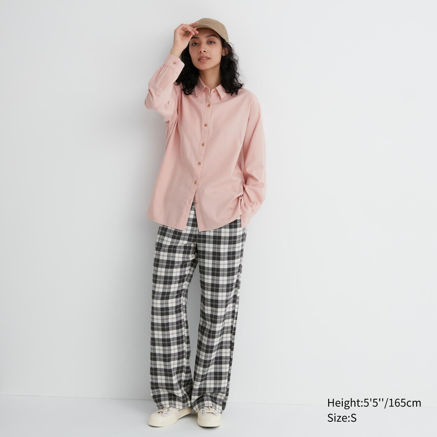 weiße uniqlo flanell-damenoberteile
