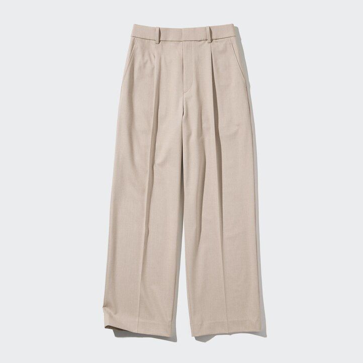 uniqlo damen-tops mit falten und weitem bein weiß