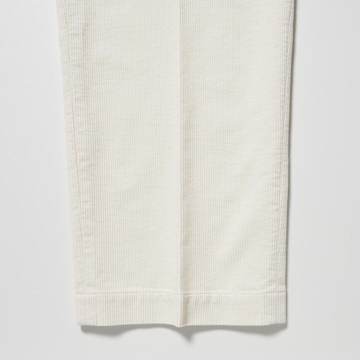 uniqlo damen-cordtops mit falten und weitem bein in olivgrün