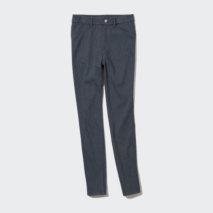 graue uniqlo heattech ultra stretch high rise tops für damen